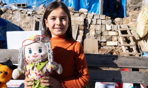 Aslı 9, with her favorite doll